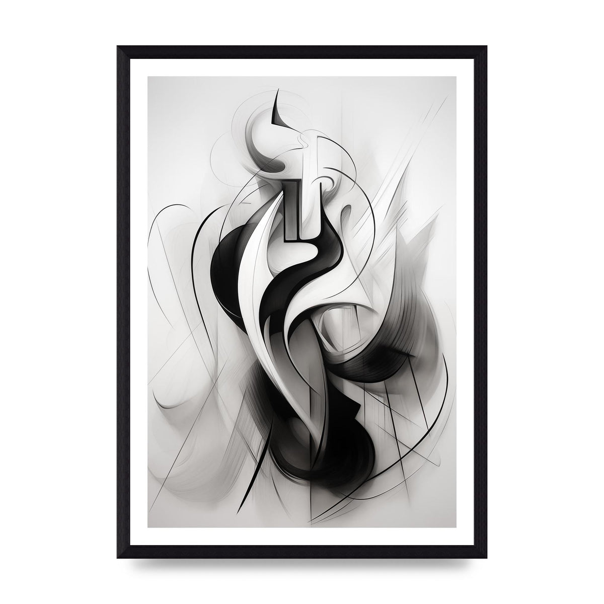 Stylish Ink Drawing with Flowing Lines