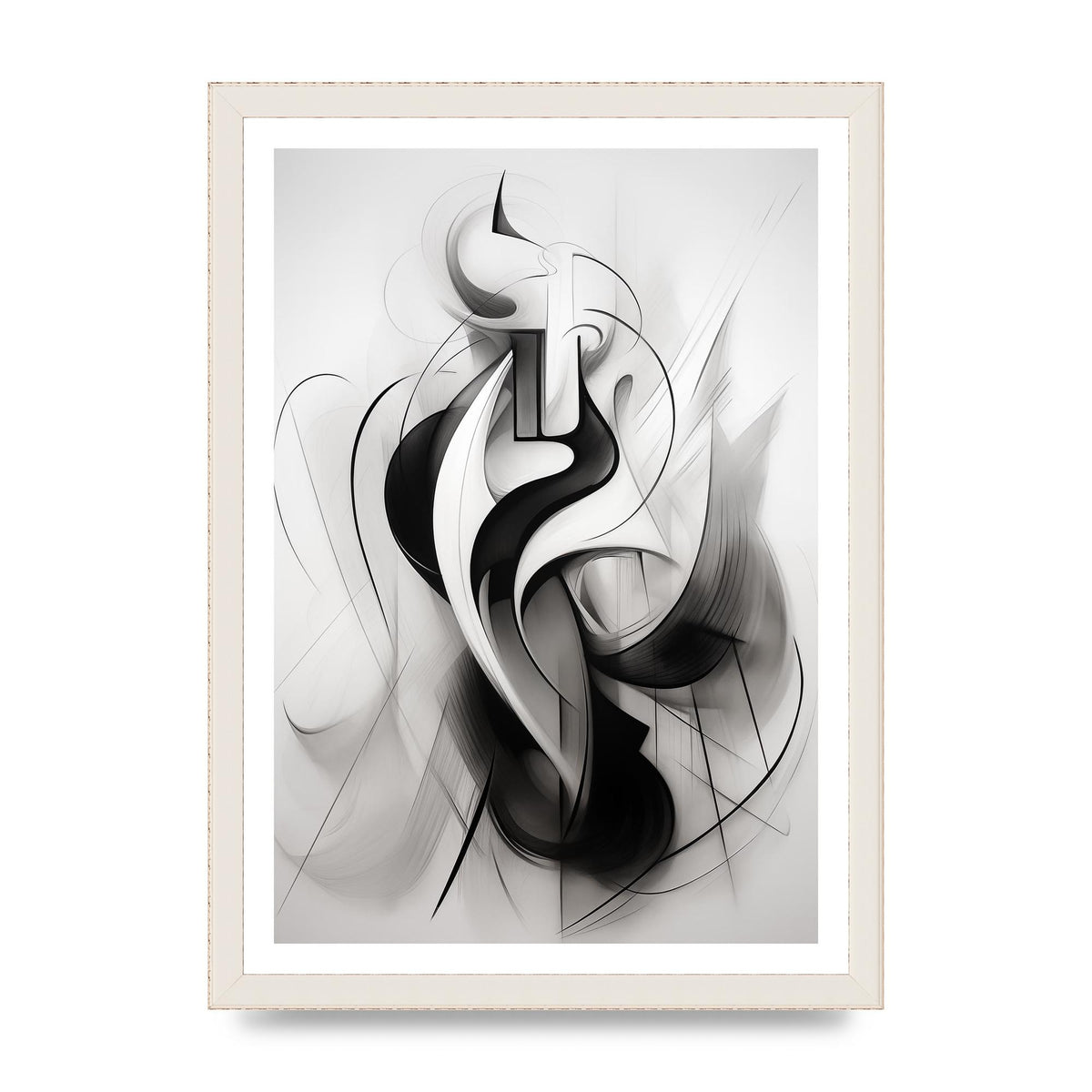 Stylish Ink Drawing with Flowing Lines
