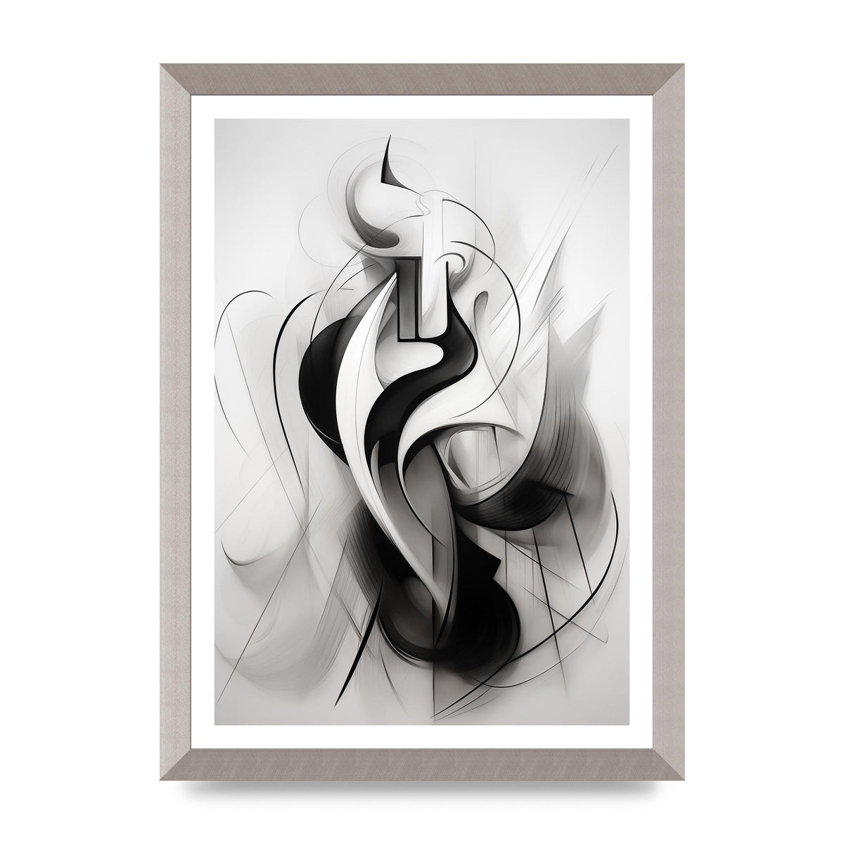 Stylish Ink Drawing with Flowing Lines