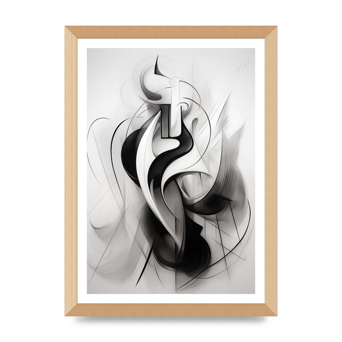 Stylish Ink Drawing with Flowing Lines