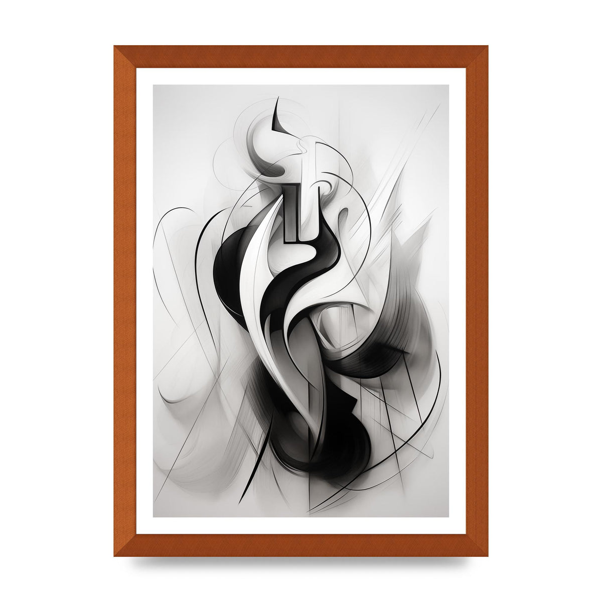 Stylish Ink Drawing with Flowing Lines