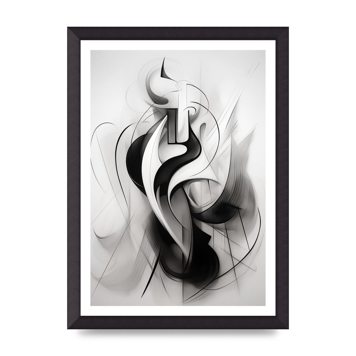 Stylish Ink Drawing with Flowing Lines