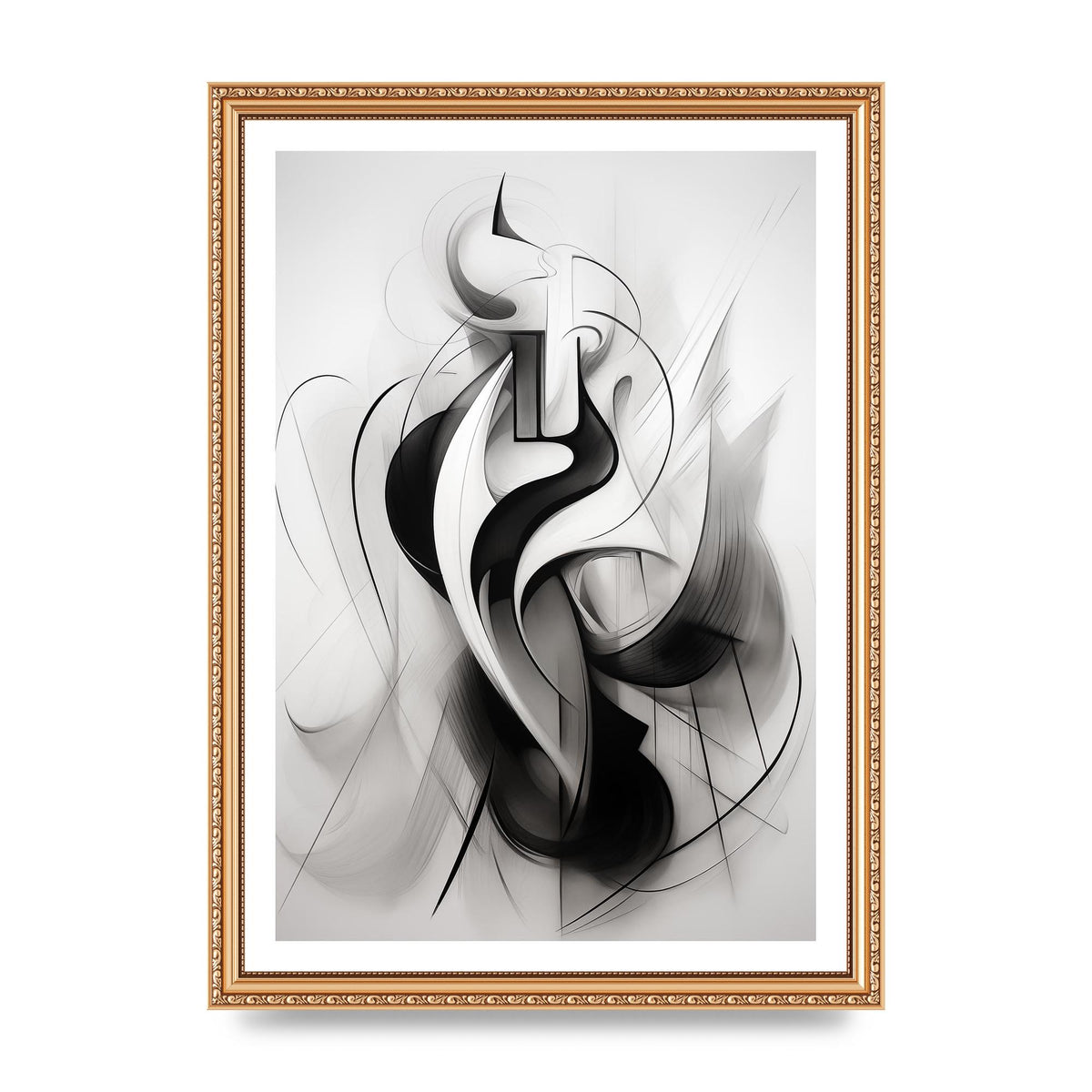 Stylish Ink Drawing with Flowing Lines