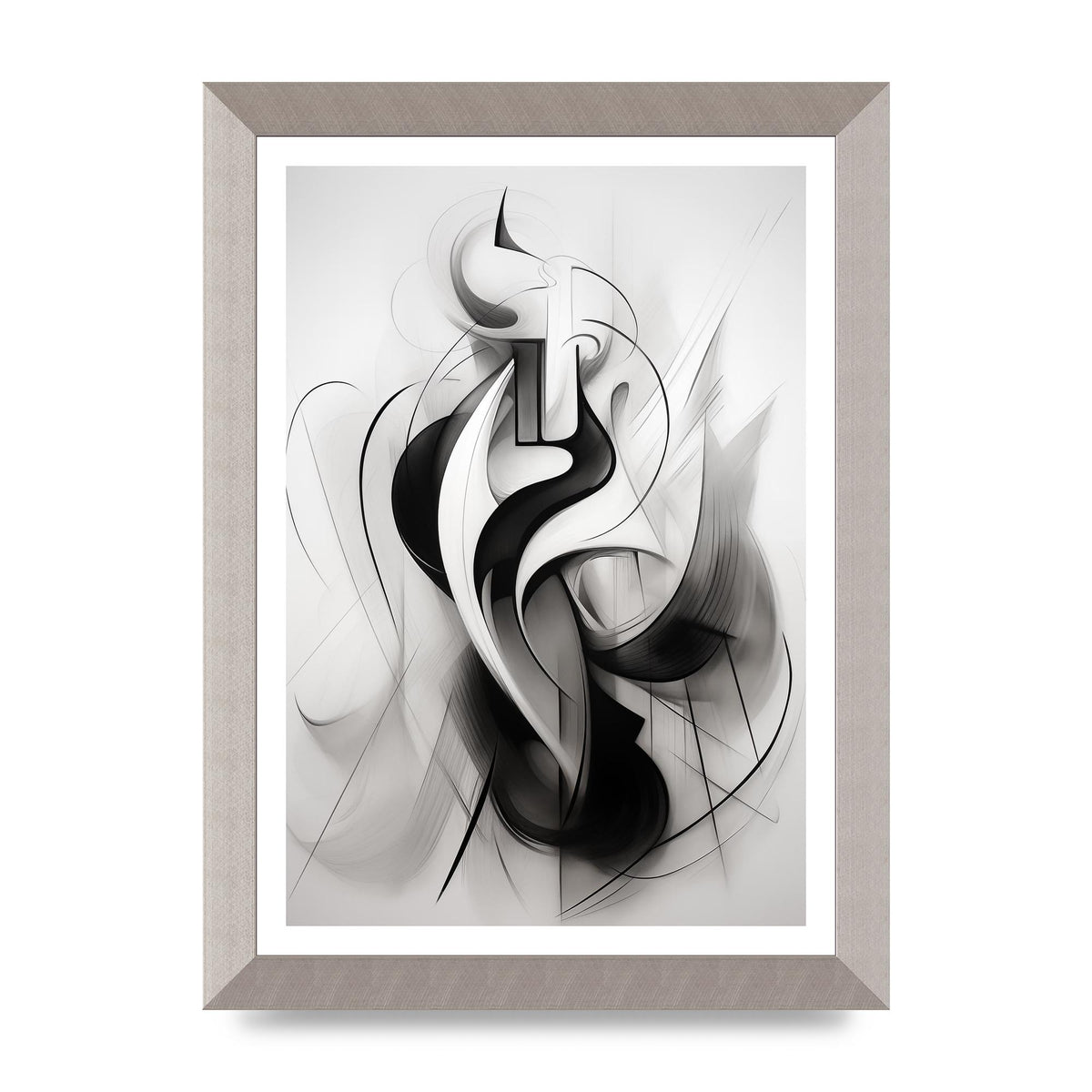 Stylish Ink Drawing with Flowing Lines