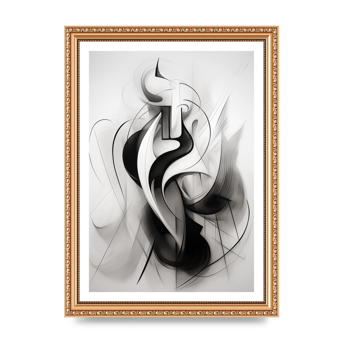 Stylish Ink Drawing with Flowing Lines