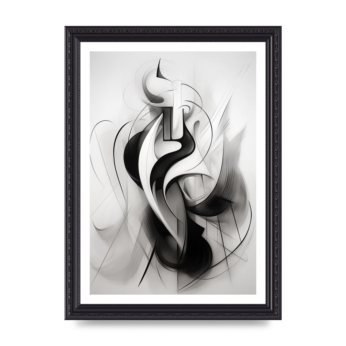 Stylish Ink Drawing with Flowing Lines