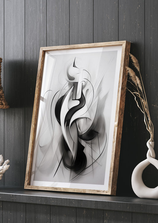 Stylish Ink Drawing with Flowing Lines