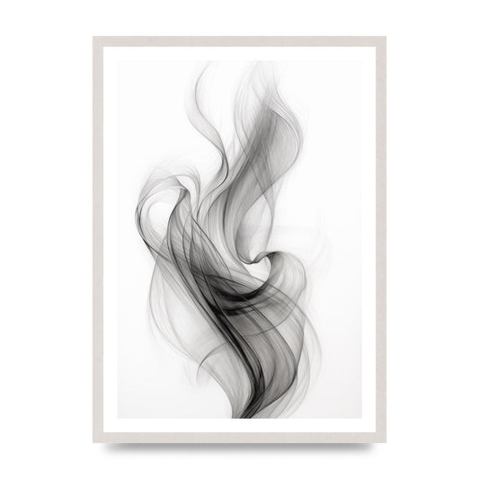 Intricately Woven Monochromatic Art Piece, print in an A2 white saw cut grain frame