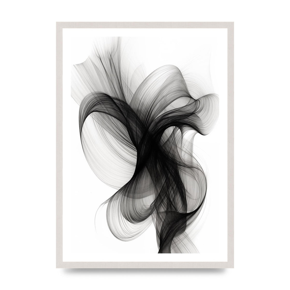 Serene Flow in Monochromatic Ink Drawing