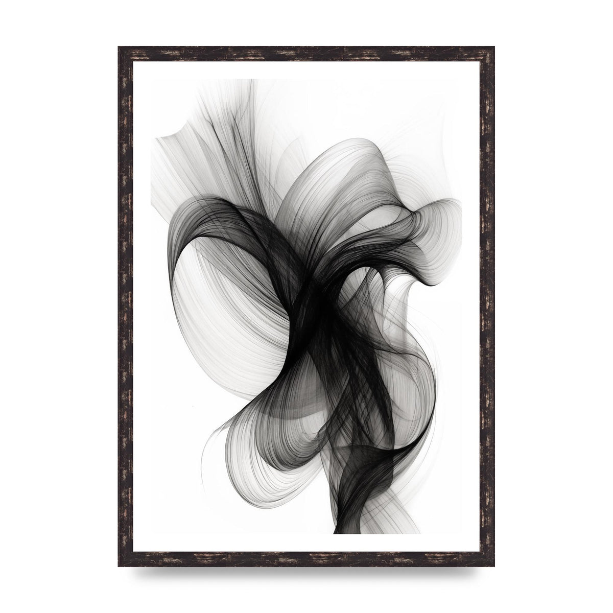 Serene Flow in Monochromatic Ink Drawing
