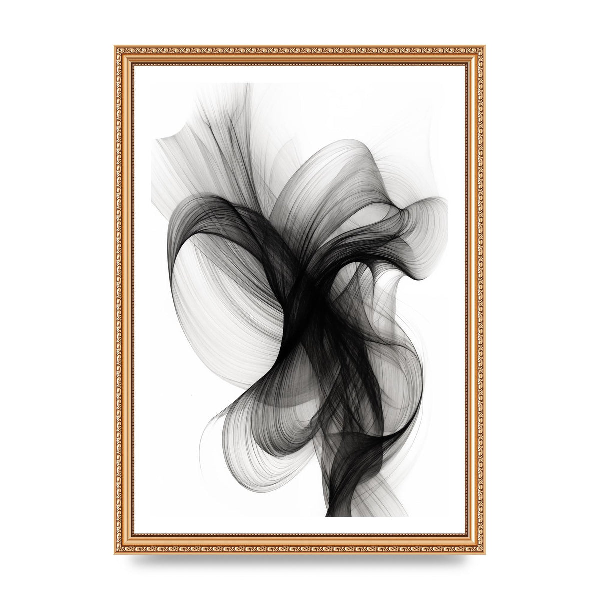 Serene Flow in Monochromatic Ink Drawing