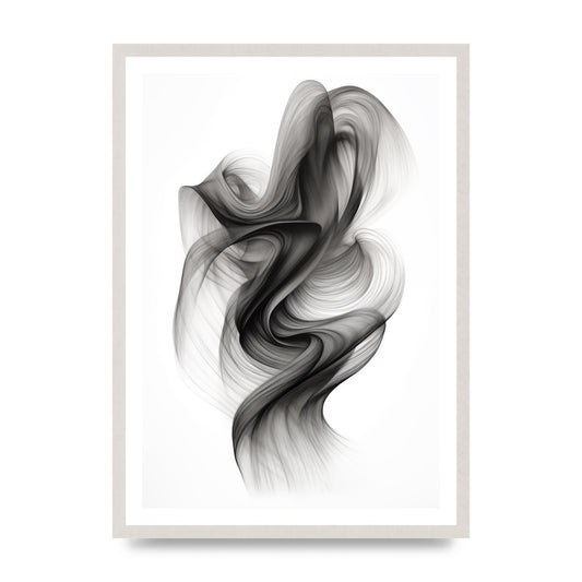 Minimalistic Flowing Black and White Ink Lines