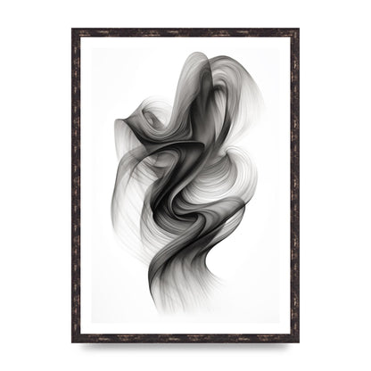 Minimalistic Flowing Black and White Ink Lines