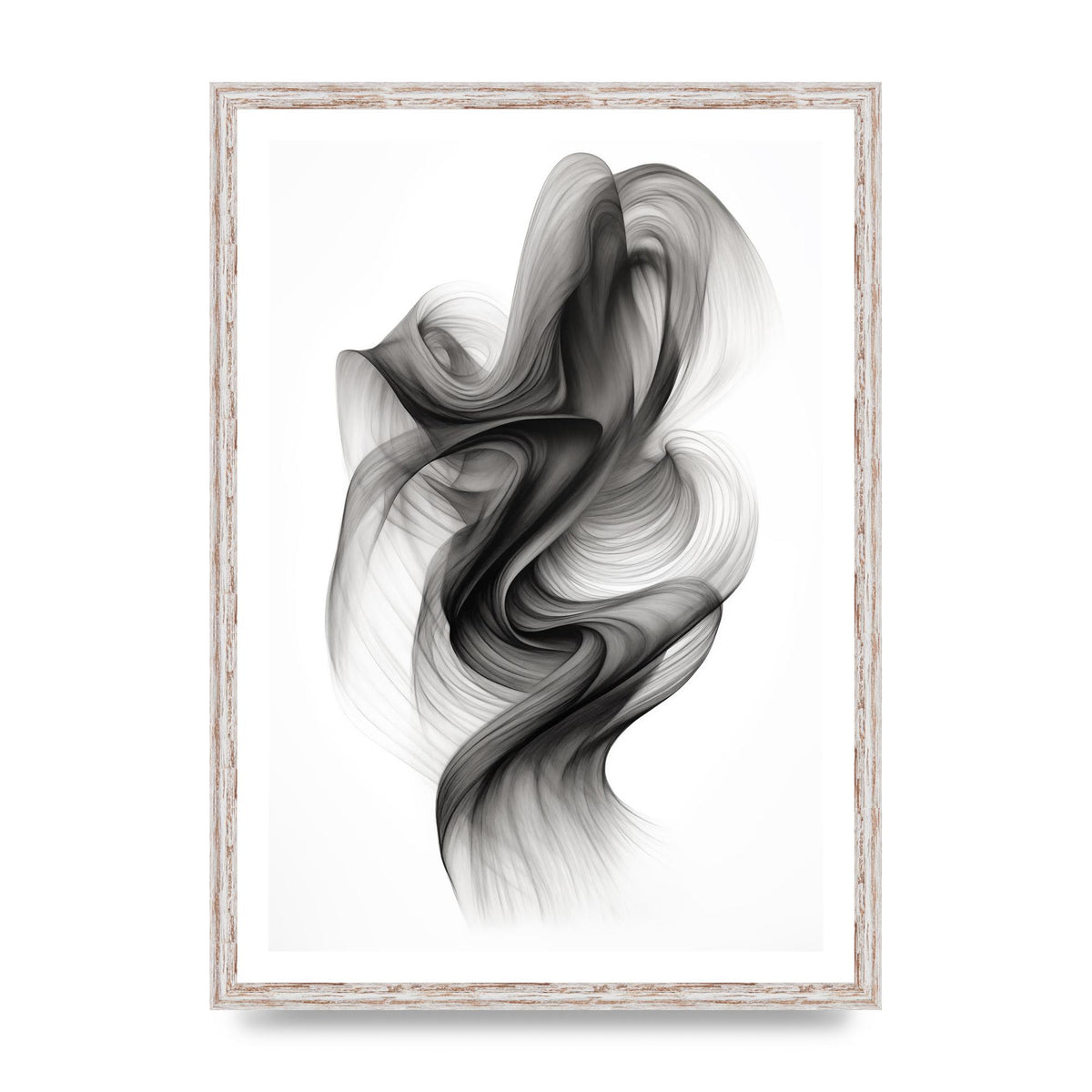 Minimalistic Flowing Black and White Ink Lines
