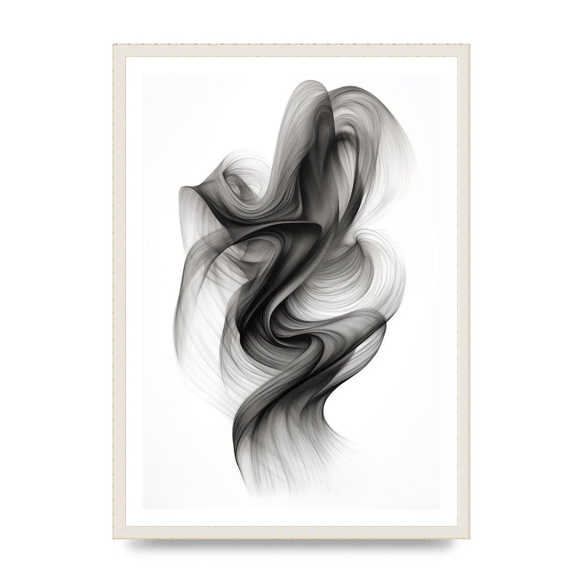 Minimalistic Flowing Black and White Ink Lines