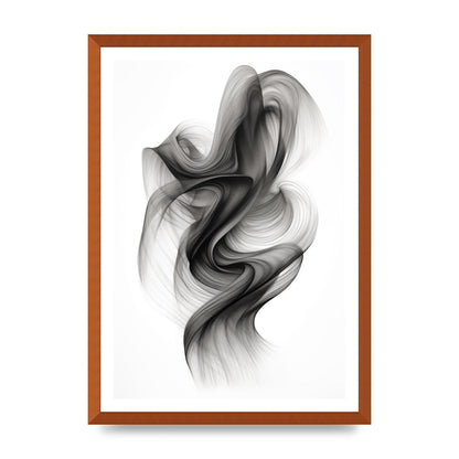Minimalistic Flowing Black and White Ink Lines