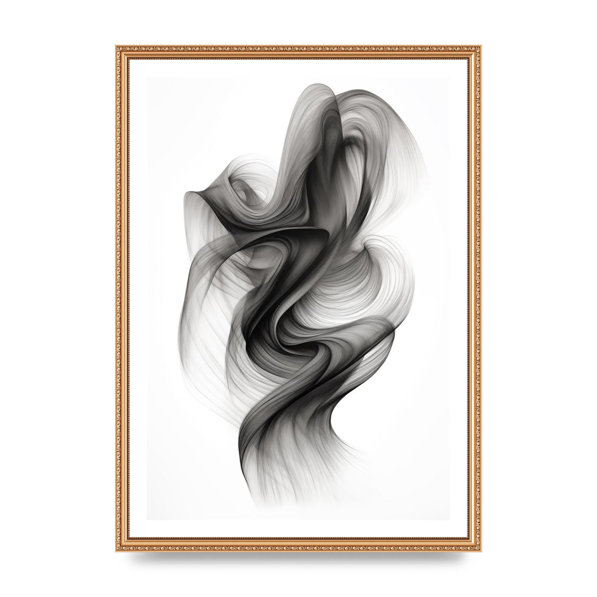 Minimalistic Flowing Black and White Ink Lines