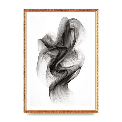 Minimalistic Flowing Black and White Ink Lines