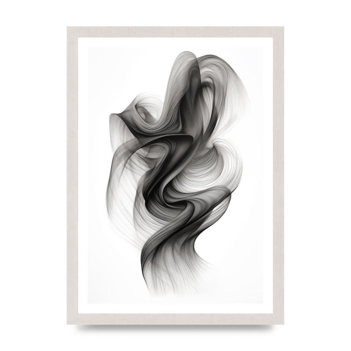 Minimalistic Flowing Black and White Ink Lines