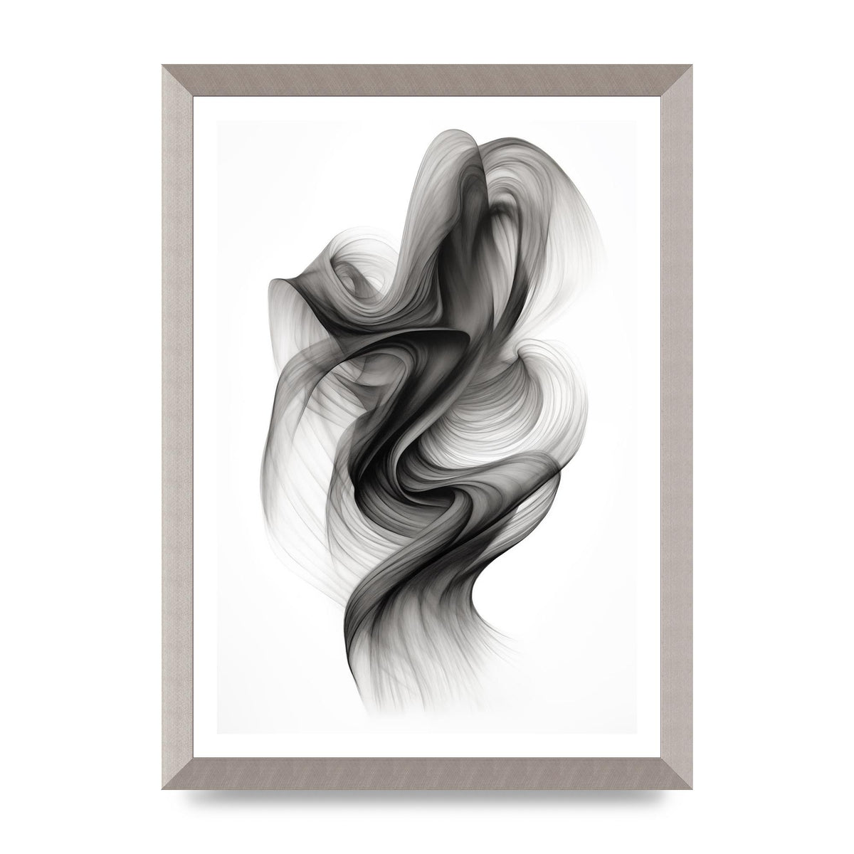 Minimalistic Flowing Black and White Ink Lines