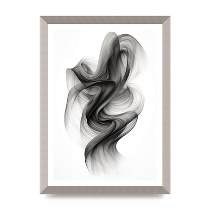 Minimalistic Flowing Black and White Ink Lines