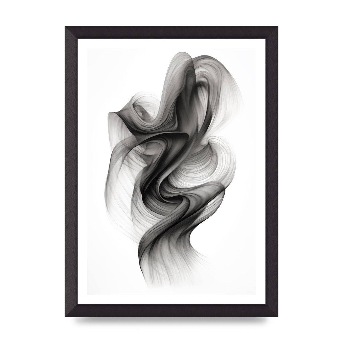 Minimalistic Flowing Black and White Ink Lines
