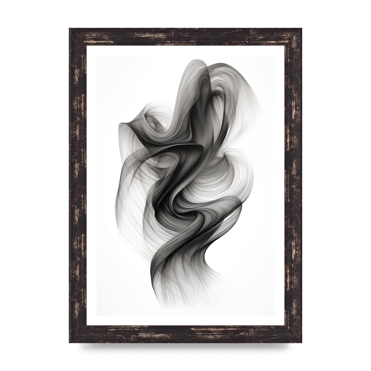 Minimalistic Flowing Black and White Ink Lines