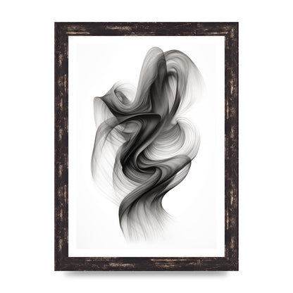 Minimalistic Flowing Black and White Ink Lines