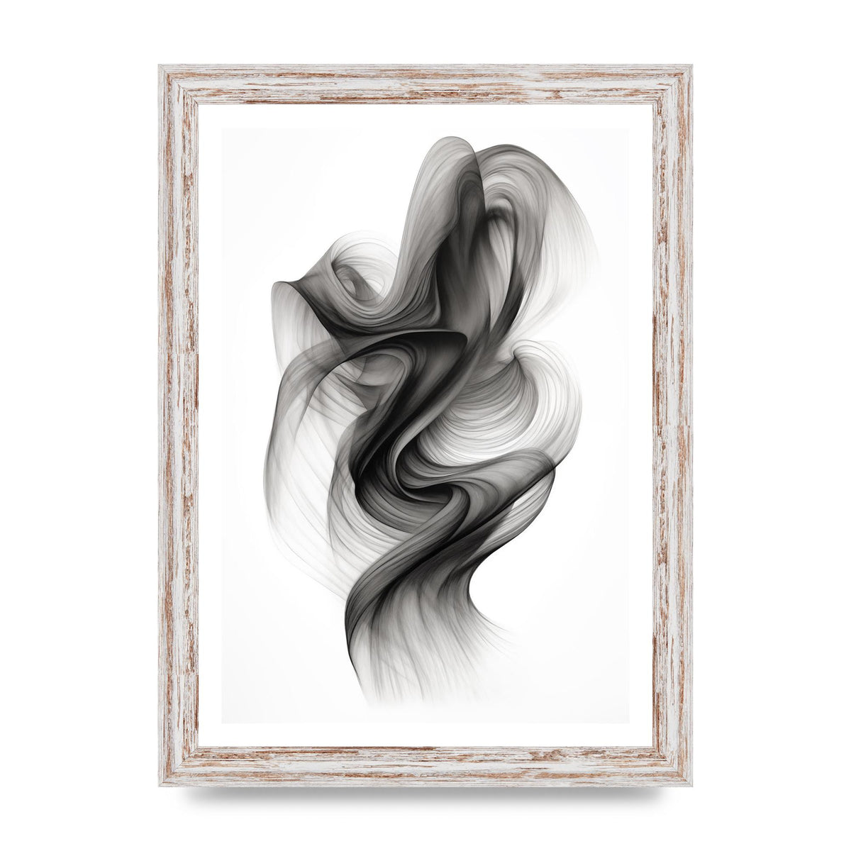 Minimalistic Flowing Black and White Ink Lines