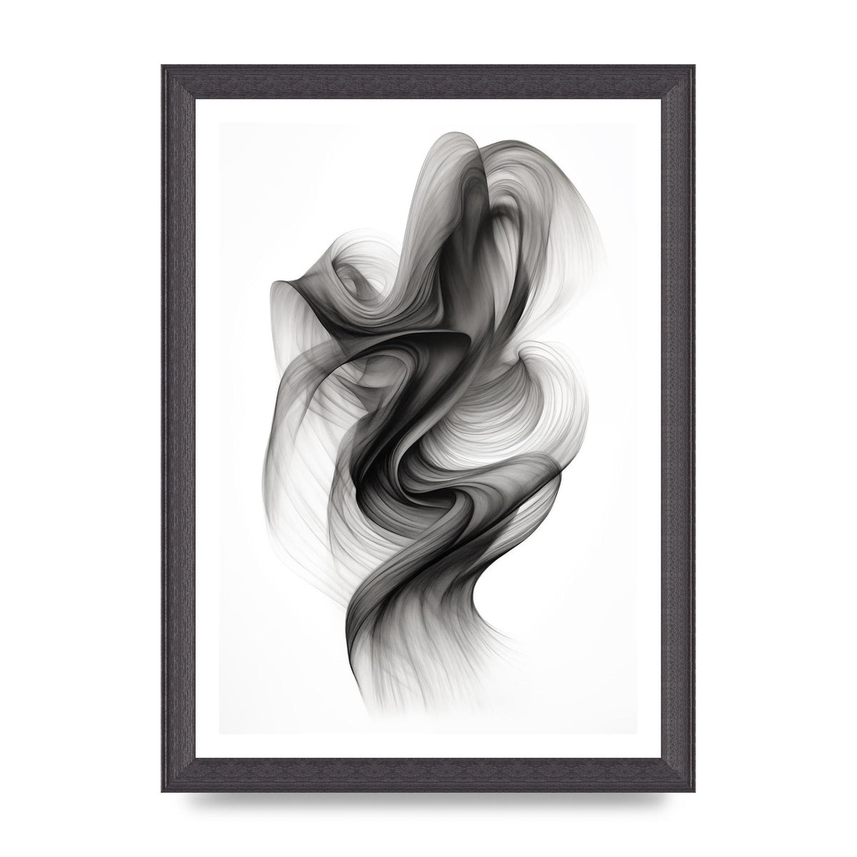 Minimalistic Flowing Black and White Ink Lines