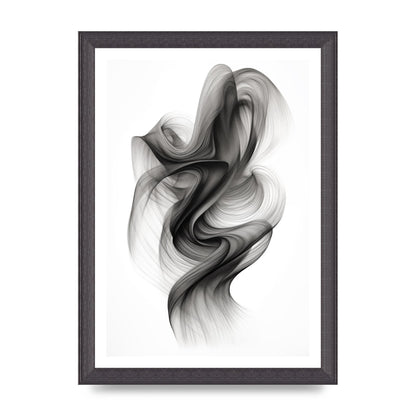 Minimalistic Flowing Black and White Ink Lines