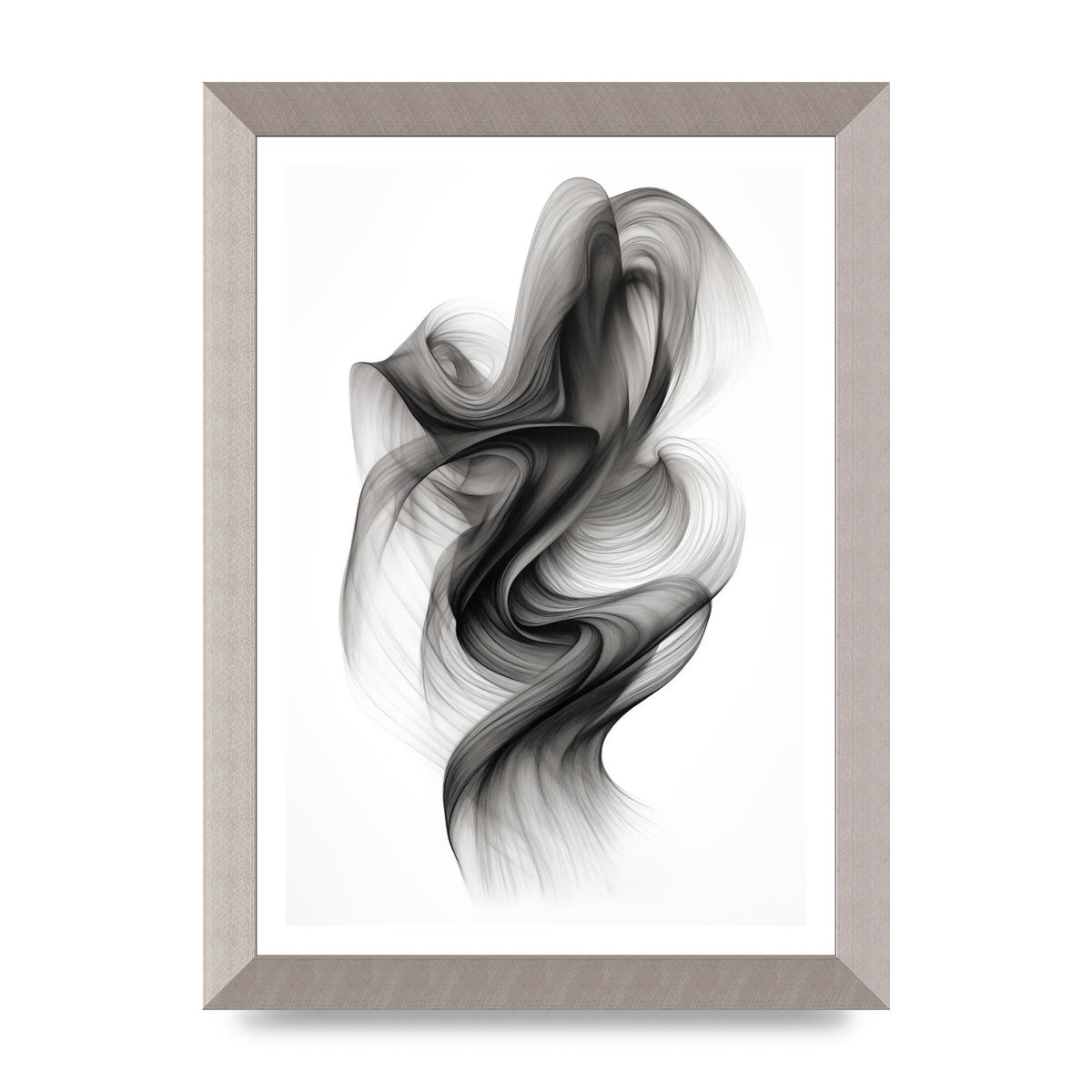 Minimalistic Flowing Black and White Ink Lines