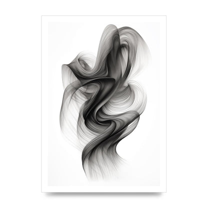 Minimalistic Flowing Black and White Ink Lines