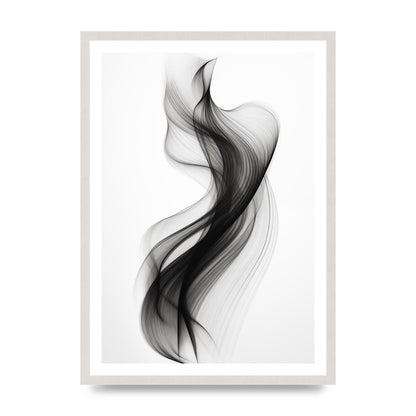 Abstract Organic Shapes in Monochrome, print in an A2 white saw cut grain frame