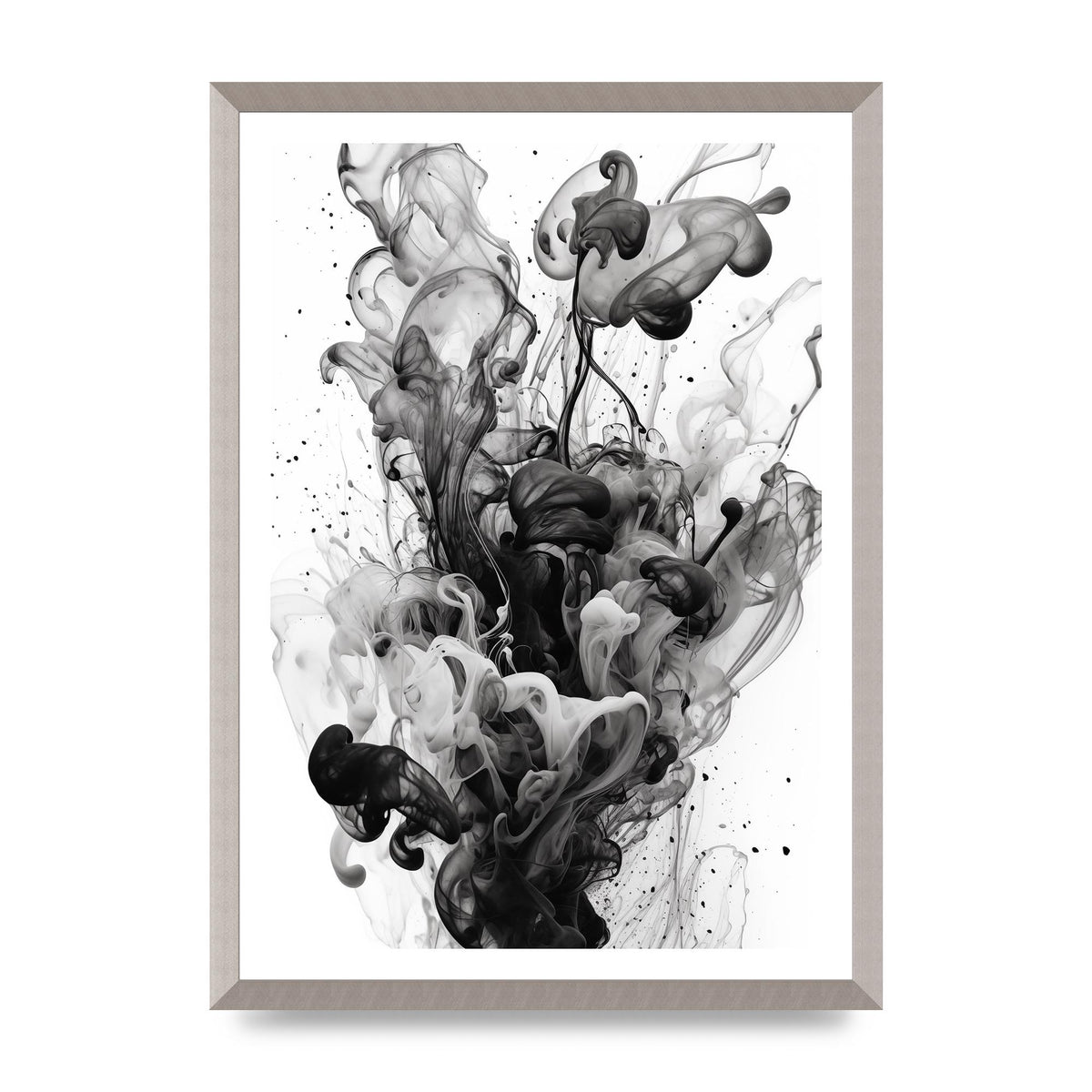 Abstract Monochromatic Oil Artwork with Mood
