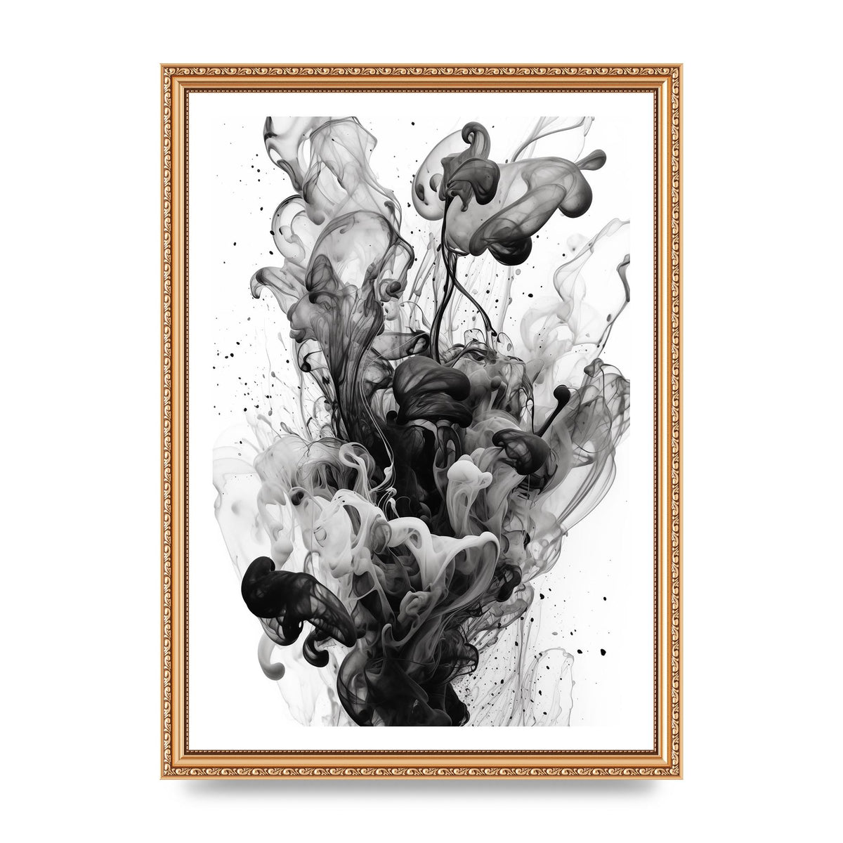 Abstract Monochromatic Oil Artwork with Mood