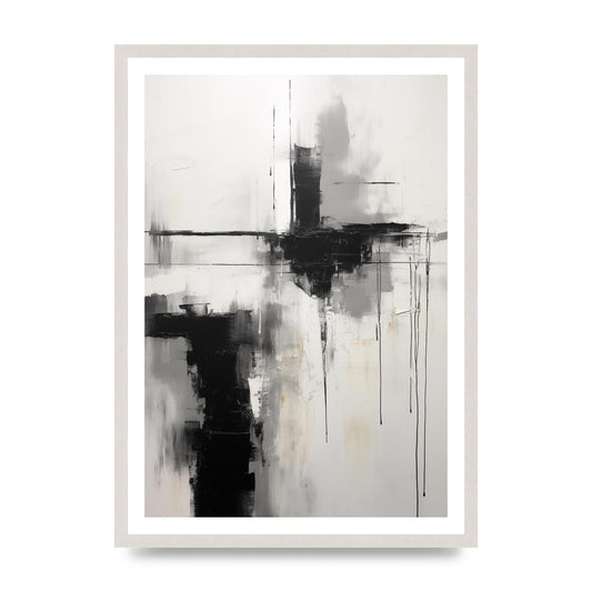 Minimal Oil Painting with Moody Black and White