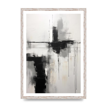Minimal Oil Painting with Moody Black and White