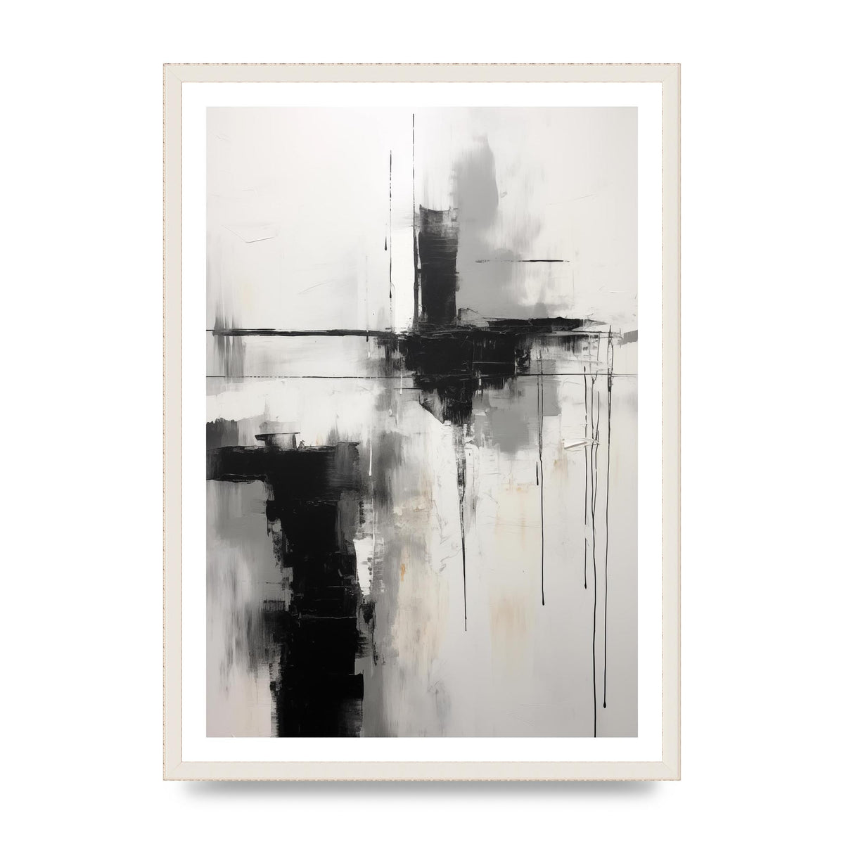 Minimal Oil Painting with Moody Black and White