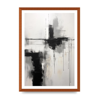 Minimal Oil Painting with Moody Black and White