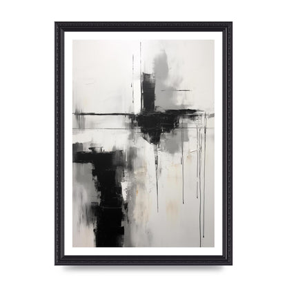 Minimal Oil Painting with Moody Black and White