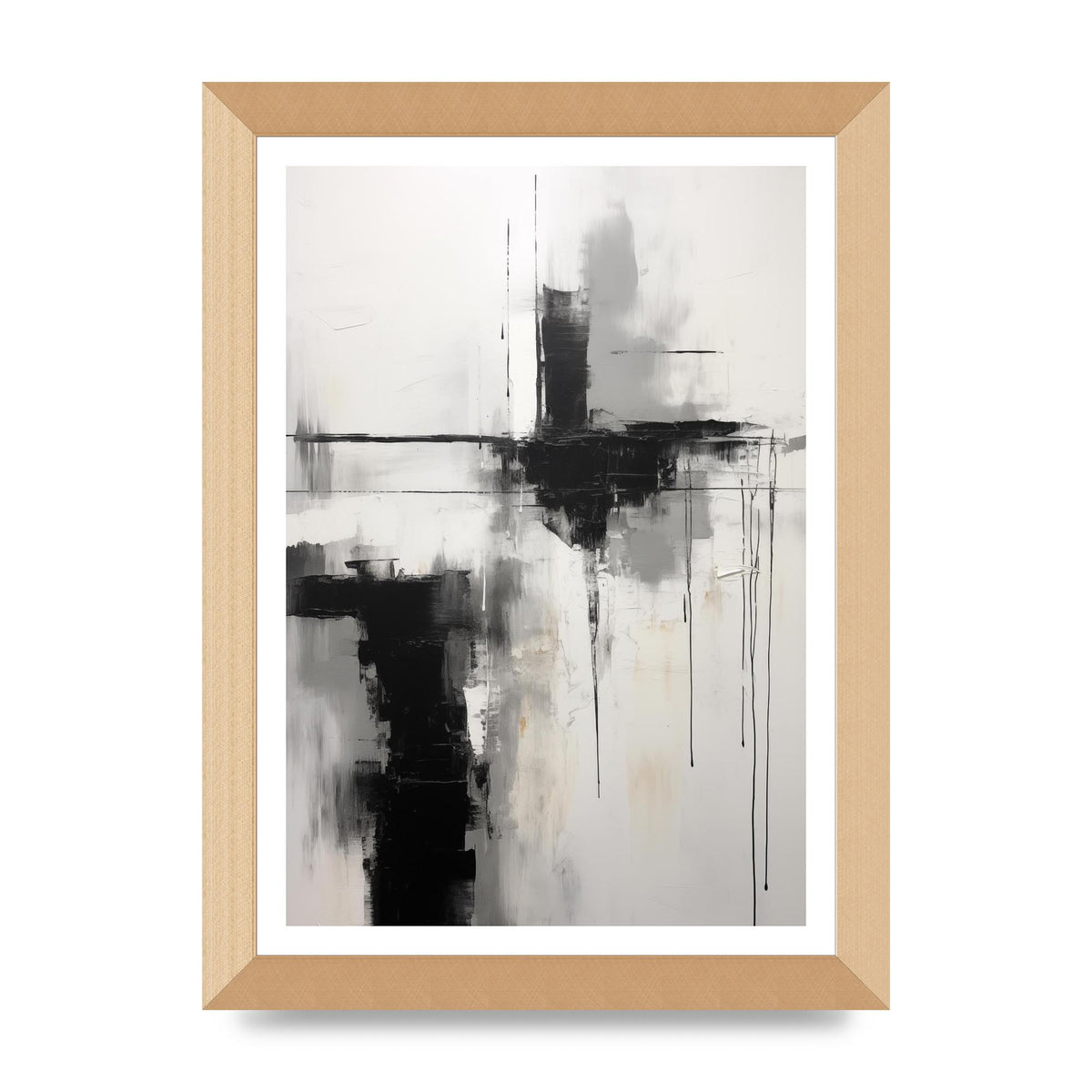 Minimal Oil Painting with Moody Black and White