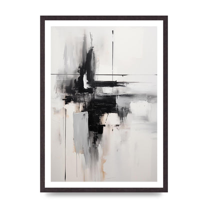 Abstract Cerulean Oil with Swirling Brushwork