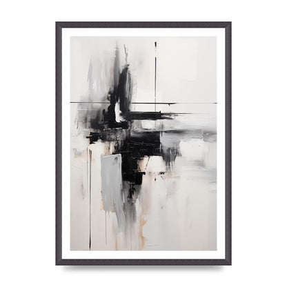 Abstract Cerulean Oil with Swirling Brushwork