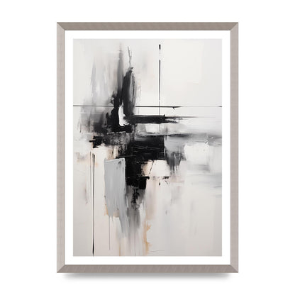 Abstract Cerulean Oil with Swirling Brushwork