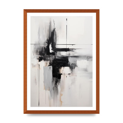 Abstract Cerulean Oil with Swirling Brushwork