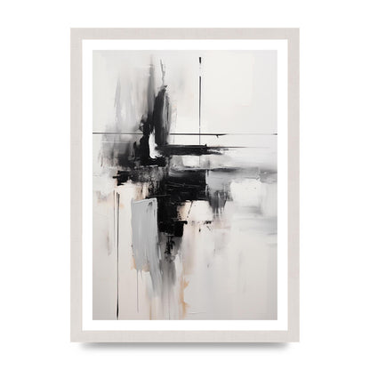 Abstract Cerulean Oil with Swirling Brushwork