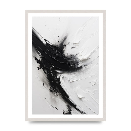 Enigmatic Monochrome Oil with Tumultuous Brushwork