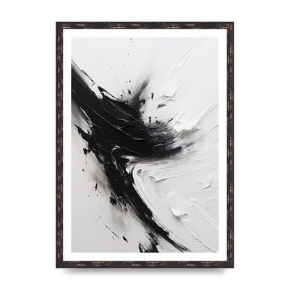 Enigmatic Monochrome Oil with Tumultuous Brushwork