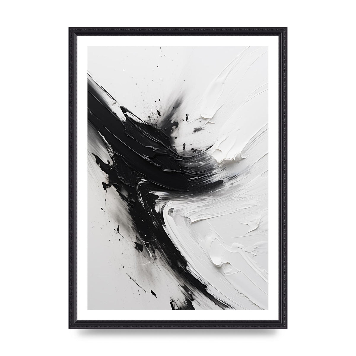 Enigmatic Monochrome Oil with Tumultuous Brushwork
